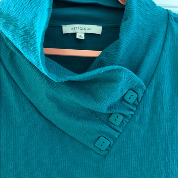 Teal Women's Top plus size with Button Detail - Picture 2 of 3